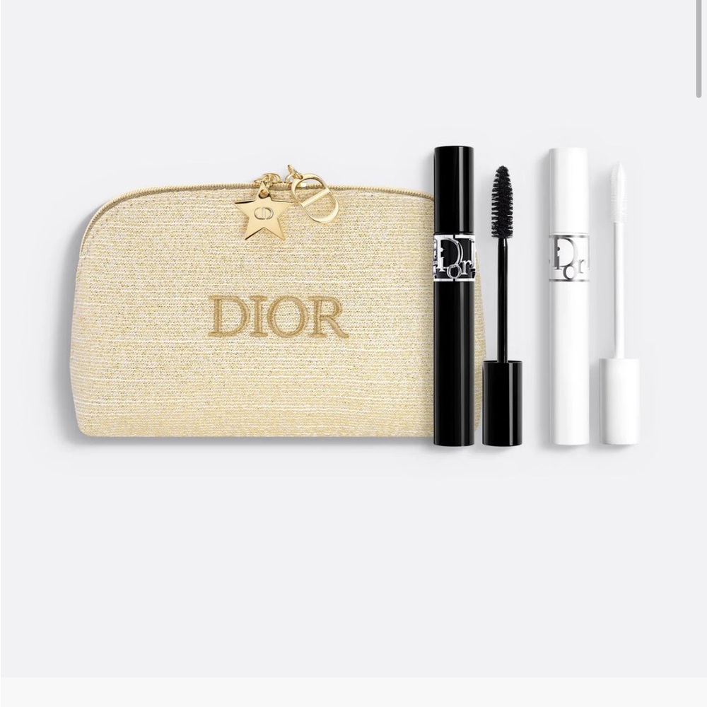 Dior Gold Pouch with Black and White Cosmetics